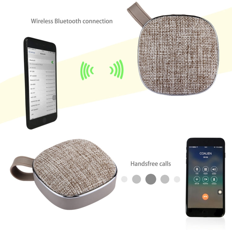 X25 Portable Fabric Design Bluetooth Stereo Speaker with Built-in MIC, Support Hands-free Calls & TF Card & AUX IN, Bluetooth Distance: 10m