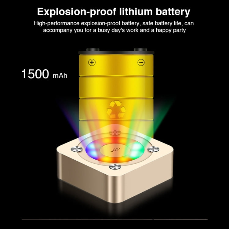 A9 Portable Bluetooth Stereo Speaker with Built-in MIC & Light, Support Hands-free Calls & TF Card & AUX IN, Bluetooth Distance: 10m, with Light(Rose Gold), with Light(Gold), with Light(Black)
