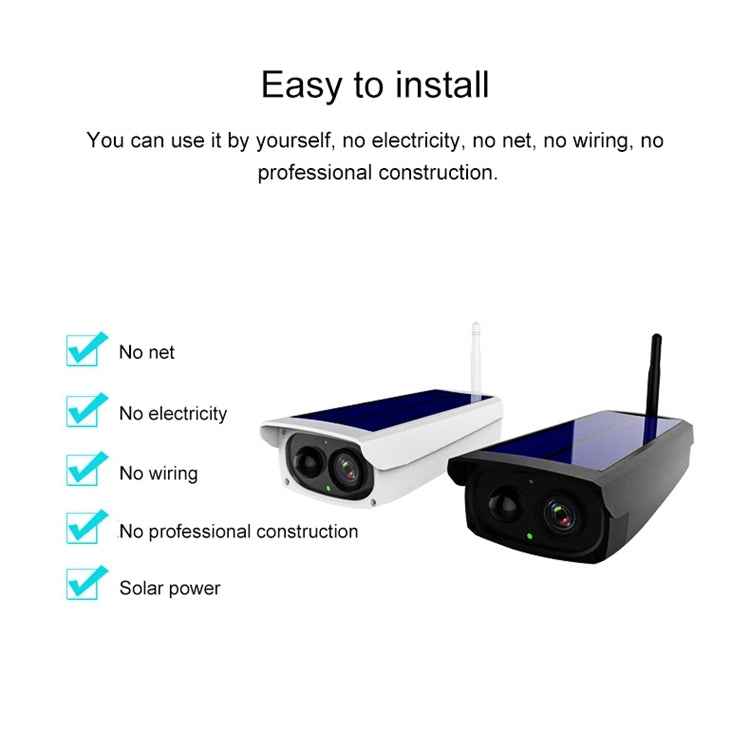 VESAFE VS-Y3 Outdoor HD 1080P Solar Power Security IP Camera, Support Motion Detection & PIR Wake up, IP66 Waterproof