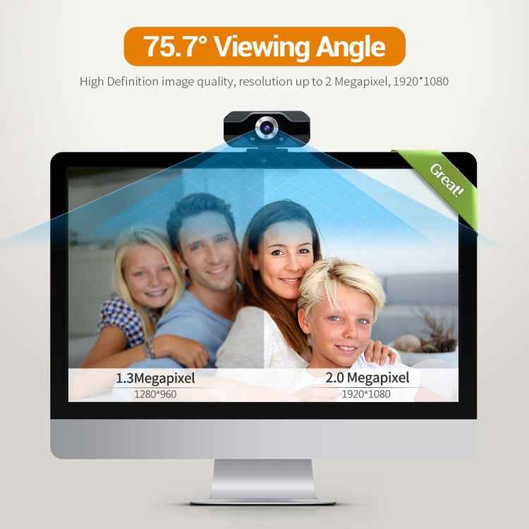 ESCAM PVR006 HD 1080P USB2.0 HD Webcam with Microphone for PC