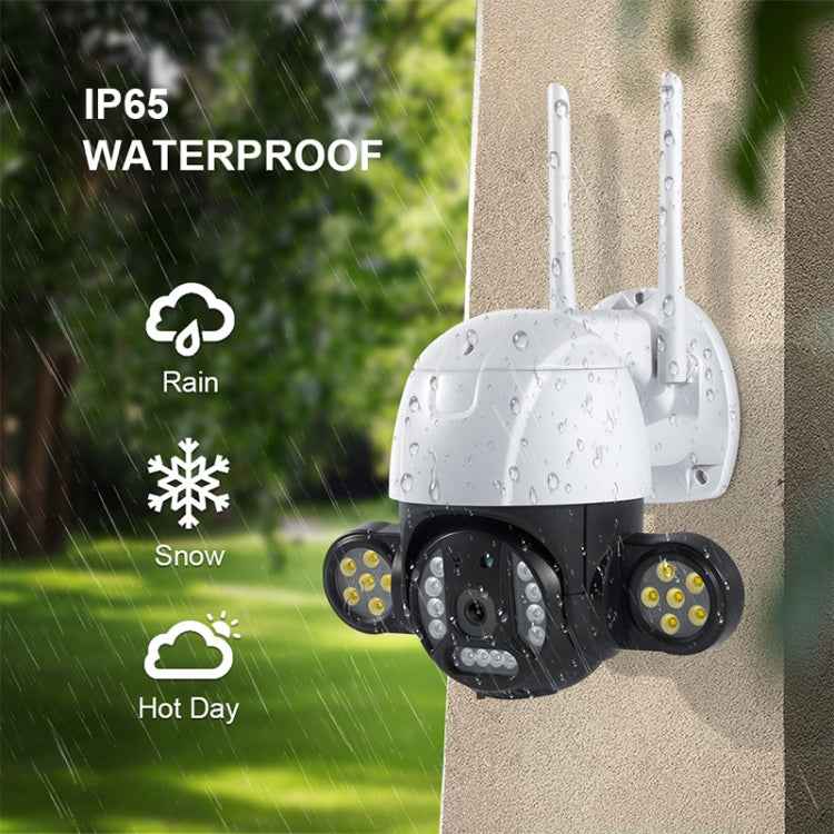 QX55 3.0 Million Pixels IP65 Waterproof 2.4G Wireless IP Camera, Support Motion Detection & Two-way Audio & Night Vision & TF Card, EU Plug