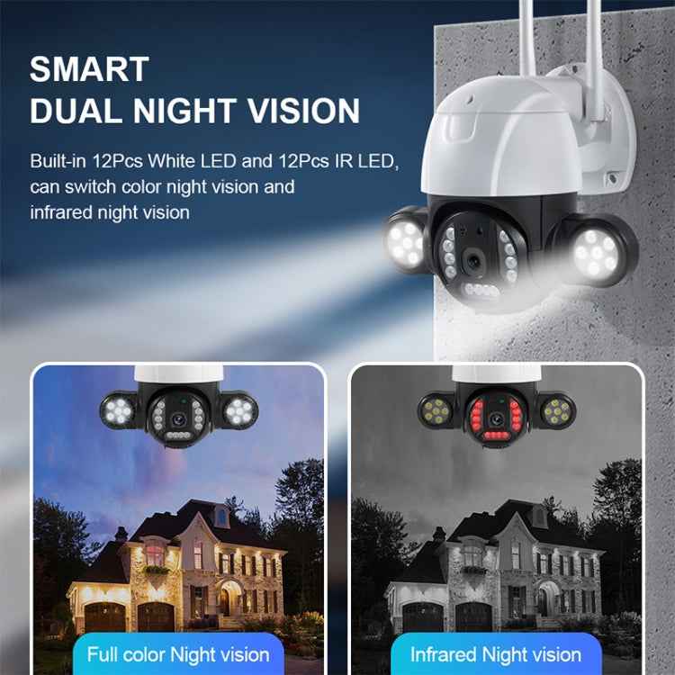 QX55 3.0 Million Pixels IP65 Waterproof 2.4G Wireless IP Camera, Support Motion Detection & Two-way Audio & Night Vision & TF Card, EU Plug