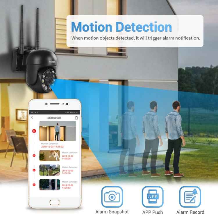 ESCAM WNK618 3.0 Million Pixels 8-channel Wireless Dome Camera HD NVR Security System, Support Motion Detection & Two-way Audio & Full-color Night Vision & TF Card, EU Plug