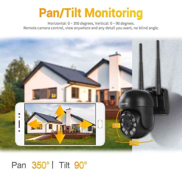 ESCAM WNK610 3.0 Million Pixels Wireless Dome IP Camera, Support Motion Detection & Two-way Audio & Full-color Night Vision & TF Card, EU Plug