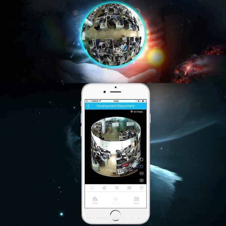 ESCAM Shark QP180 960P 360 Degrees Fisheye Lens 1.3MP WiFi IP Camera, Support Motion Detection / Night Vision, IR Distance: 10m