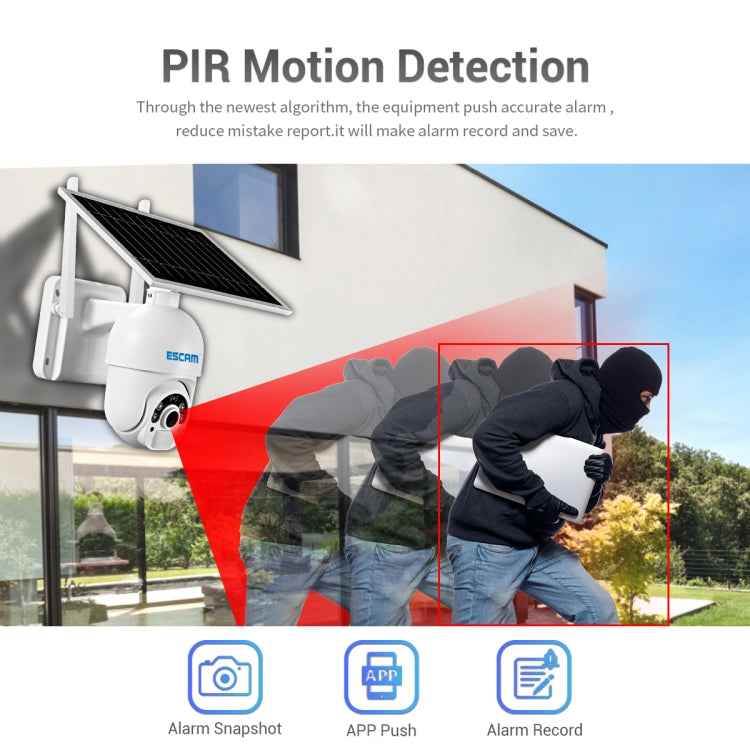 ESCAM QF250 HD 1080P WiFi Solar Panel IP Camera, Support Motion Detection / Night Vision / TF Card / Two-way Audio