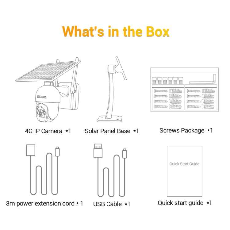 ESCAM QF450 HD 1080P 4G US Version Solar Powered IP Camera with 64G Memory, Support Two-way Audio & PIR Motion Detection & Night Vision & TF Card