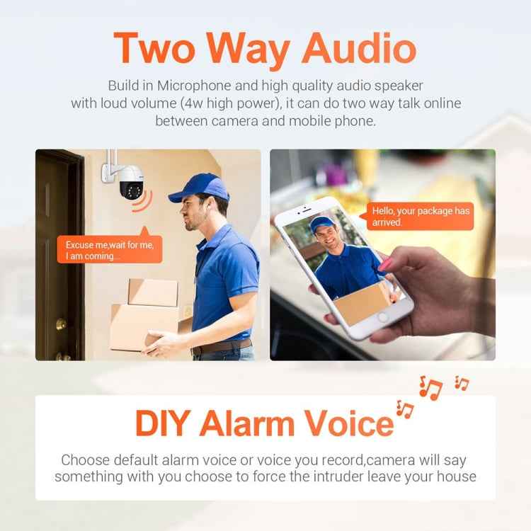 ESCAM QF218 1080P Pan / Tilt AI Humanoid Detection IP66 Waterproof WiFi IP Camera, Support ONVIF / Night Vision / TF Card / Two-way Audio, US Plug