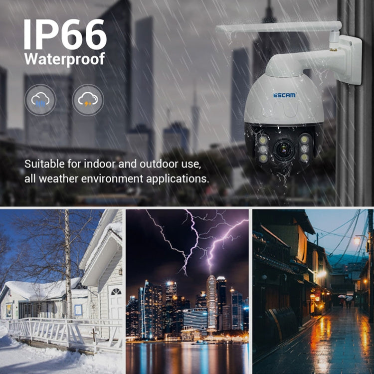ESCAM Q5068 H.265 5MP Pan / Tilt / 4X Zoom WiFi Waterproof IP Camera, Support ONVIF Two Way Talk & Night Vision, AU Plug, US Plug, EU Plug, AU Plug, UK Plug