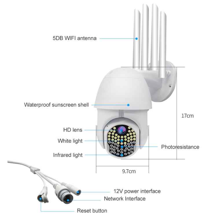 AL-63 2.0 Million Pixels 1080P HD WiFi IP Camera, Support Night Vision & Motion Detection & Two-way Intercom & TF Card, AU Plug