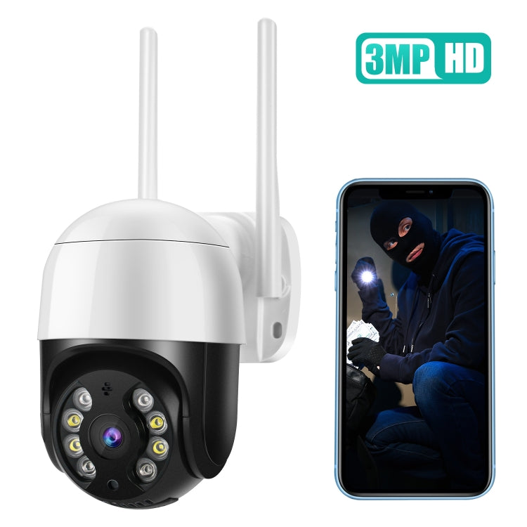 Caméra IP WiFi HD 3,0 Mpx QX29, vision nocturne, détection de mouvement, audio bidirectionnel et carte TF, prise AU, QX29
