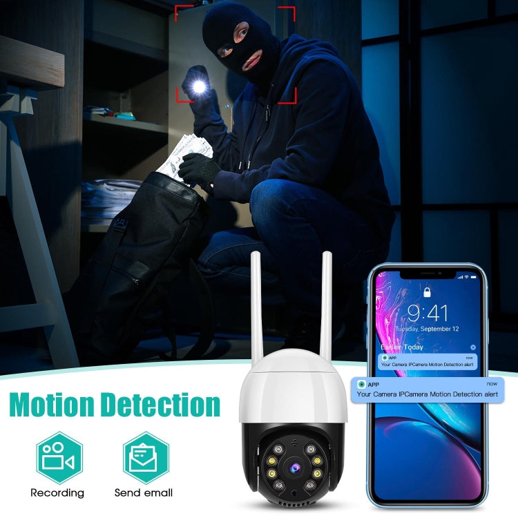 Caméra IP WiFi HD 3,0 Mpx QX29, vision nocturne, détection de mouvement, audio bidirectionnel et carte TF, prise AU, QX29