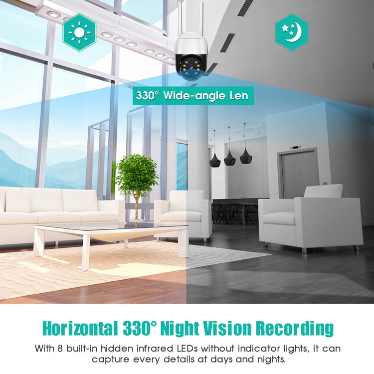 Caméra IP WiFi HD 3,0 Mpx QX29, vision nocturne, détection de mouvement, audio bidirectionnel et carte TF, prise AU, QX29