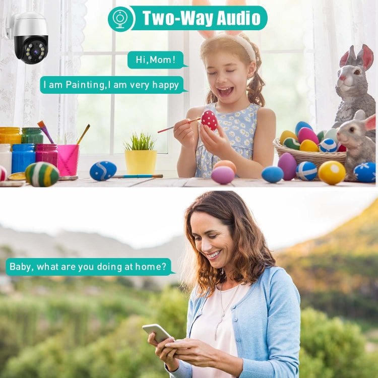 Caméra IP WiFi HD 3,0 Mpx QX29, vision nocturne, détection de mouvement, audio bidirectionnel et carte TF, prise AU, QX29