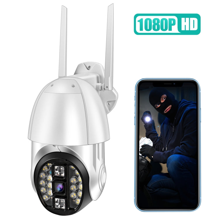 Caméra panoramique PTZ Wi-Fi QX33 1080P rotative à 360 degrés, prise en charge jour et nuit, interphone vocal bidirectionnel, détection de mouvement, alarme, lecture vidéo et carte TF 64 Go, prise AU, QX33