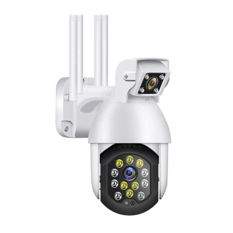 QX41 1080P 2.0MP Dual Lens IP66 Waterproof Panoramic PTZ WIFI Camera, Support Day and Night Full Color & Two-way Voice Intercom & Smart Alarm & Video Playback & 128GB TF Card, AU Plug