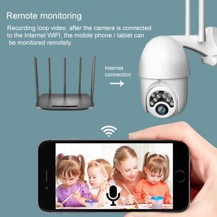 Q10 Outdoor Mobile Phone Remotely Rotate Wireless WiFi 10 Lights IR Night Vision HD Camera, Support Motion Detection Video / Alarm & Recording, UK Plug, Q10 IR Night Vision
