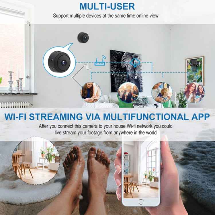 A9+ 1080P WiFi Remote Wireless Camera, Support Night Vision & Motion Detection & TF Card, Broadcom Bluetooth Solution