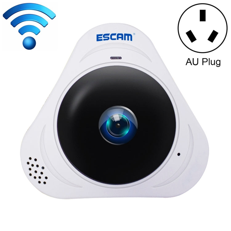 ESCAM Q8 960P 360 Degrees Fisheye Lens 1.3MP WiFi IP Camera, Support Motion Detection / Night Vision, IR Distance: 5-10m, AU Plug, Q8  AU Plug, Q8 EU Plug, Q8 UK Plug, Q8 US Plug