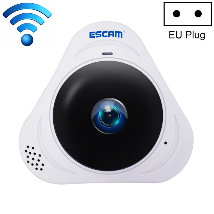 ESCAM Q8 960P 360 Degrees Fisheye Lens 1.3MP WiFi IP Camera, Support Motion Detection / Night Vision, IR Distance: 5-10m, AU Plug, Q8  AU Plug, Q8 EU Plug, Q8 UK Plug, Q8 US Plug