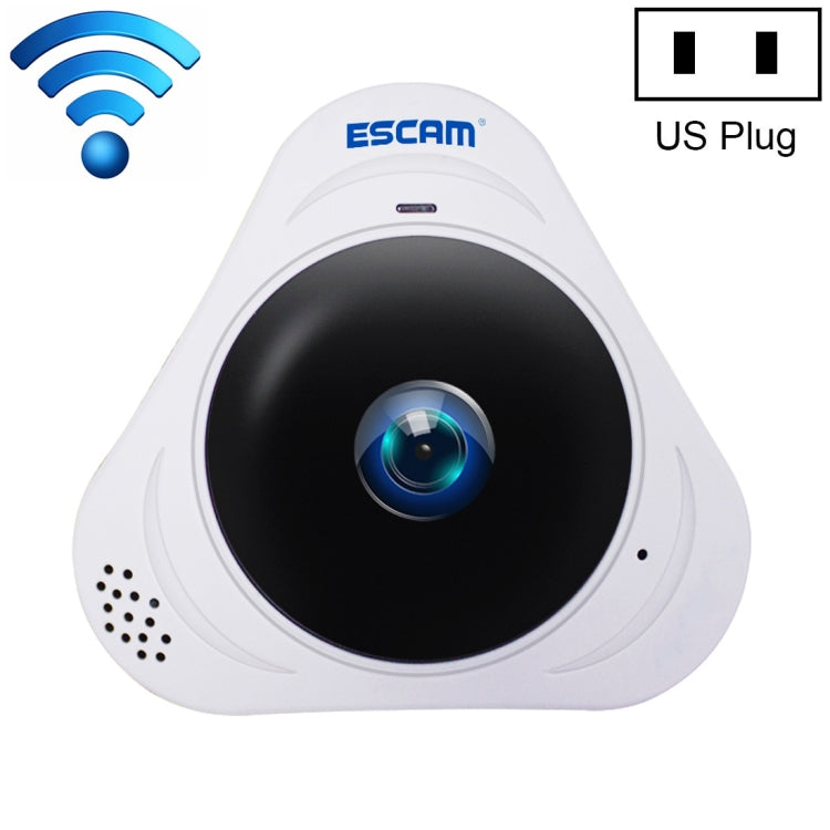 ESCAM Q8 960P 360 Degrees Fisheye Lens 1.3MP WiFi IP Camera, Support Motion Detection / Night Vision, IR Distance: 5-10m, AU Plug, Q8  AU Plug, Q8 EU Plug, Q8 UK Plug, Q8 US Plug