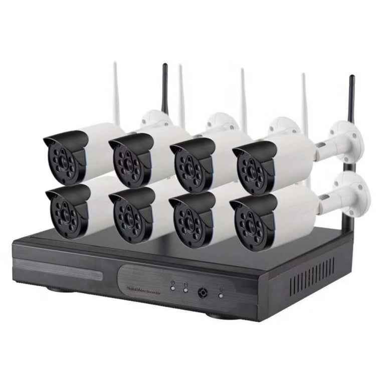 8CH HD 720P 1.0 Mega Pixel 2.4GHz WiFi IP Bullet Camera + NVR Kit
