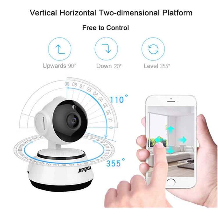 Anpwoo YT001 720P HD WiFi IP Camera with 6 PCS Infrared LEDs, Support Motion Detection & Night Vision & TF Card(Max 64GB)