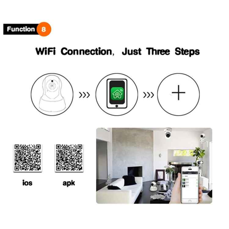 Anpwoo YT002 Ingenic T10 720P HD WiFi IP Camera with 11 PCS Infrared LEDs, Support Motion Detection & Night Vision & TF Card(Max 64GB)