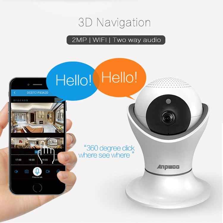Anpwoo Hercules GM8135+SC2145 1080P HD WiFi IP Camera, Support Motion Detection & Infrared Night Vision & TF Card(Max 128GB)