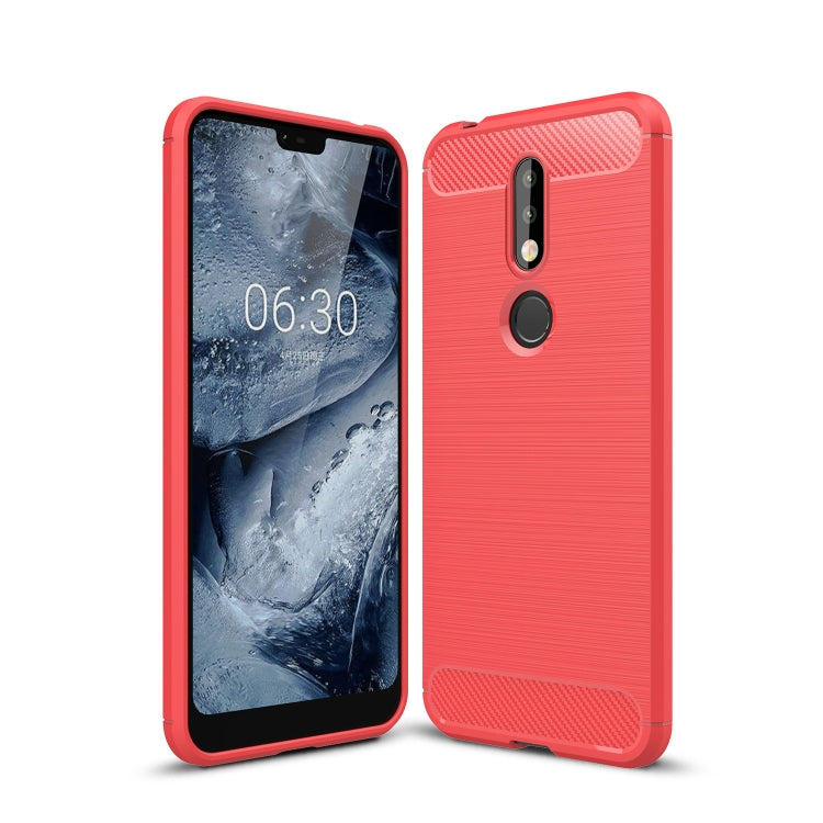 Brushed Texture Carbon Fiber Soft TPU Case for Nokia 7.1, Nokia 7.1