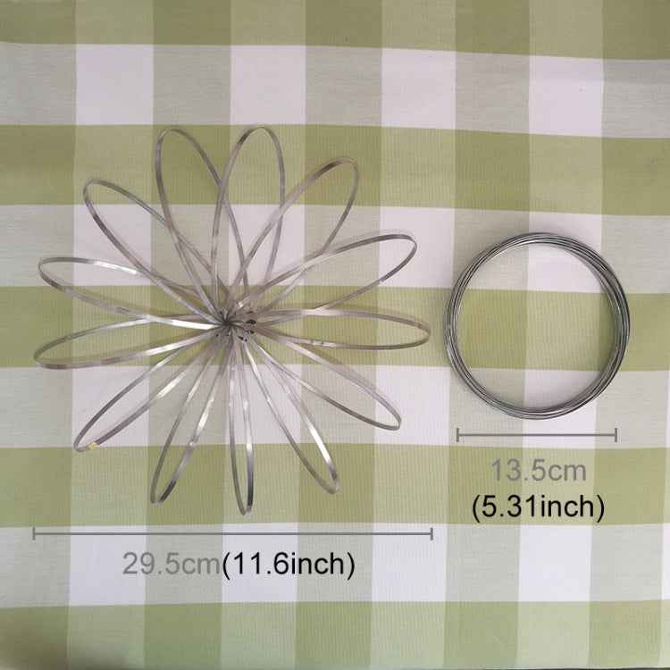 Fidget Spinner Toy Flow Ring Stainless Steel Spring Bracelet Stress Reducer for Children and Adults, 13 Circles
