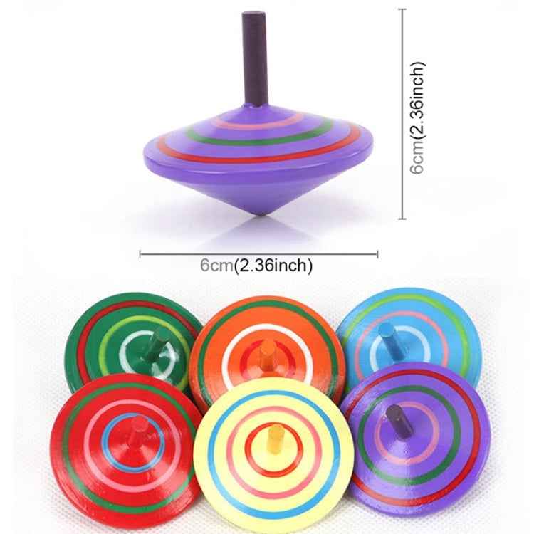 Parent-child DIY Puzzle Toy Mini Wooden Rotating Gyro, Size: 6*6cm