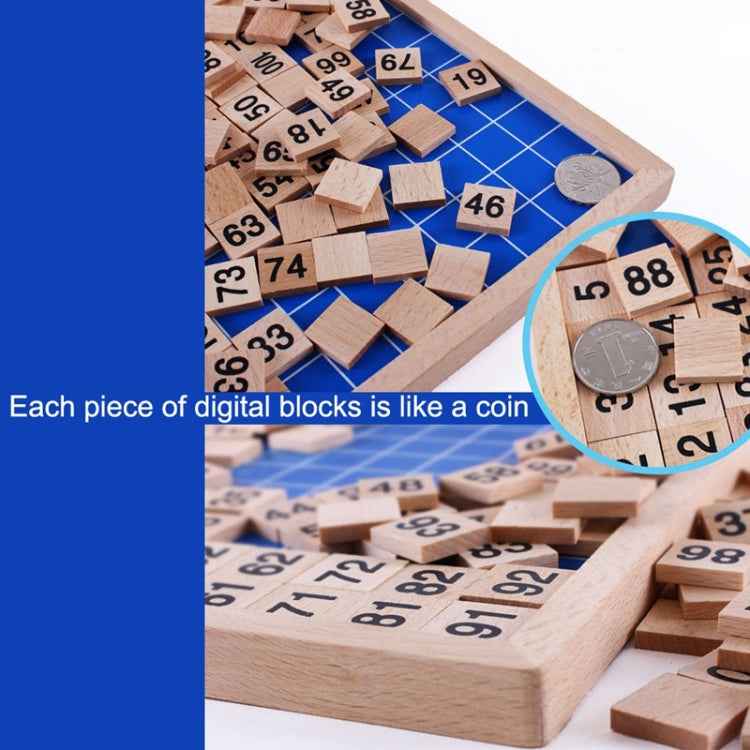 Wooden Montessori Teaching Aids Math 1 - 100 Consecutive Numbers Counting Board Plate Toy