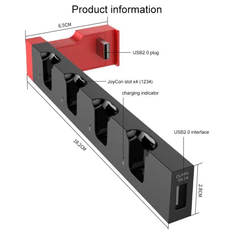 iPega PG-9186 Game Controller Charger Charging Dock Stand Station Holder with Indicator for Nintendo Switch Joy-Con