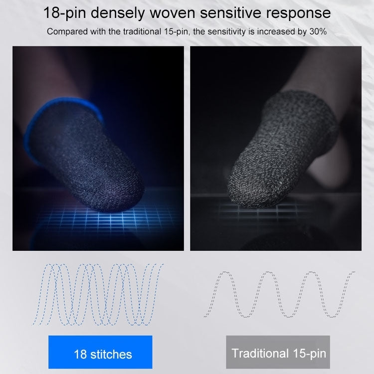 1 Pair Carbon Fiber Breathable Mobile Phone Game Touch Screen Finger Cover for Thumb / Index Finger