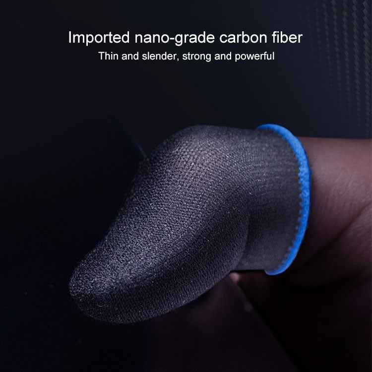 1 Pair Carbon Fiber Breathable Mobile Phone Game Touch Screen Finger Cover for Thumb / Index Finger