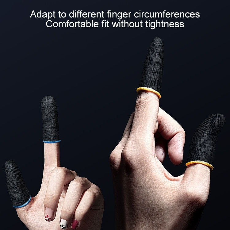 1 Pair Carbon Fiber Breathable Mobile Phone Game Touch Screen Finger Cover for Thumb / Index Finger