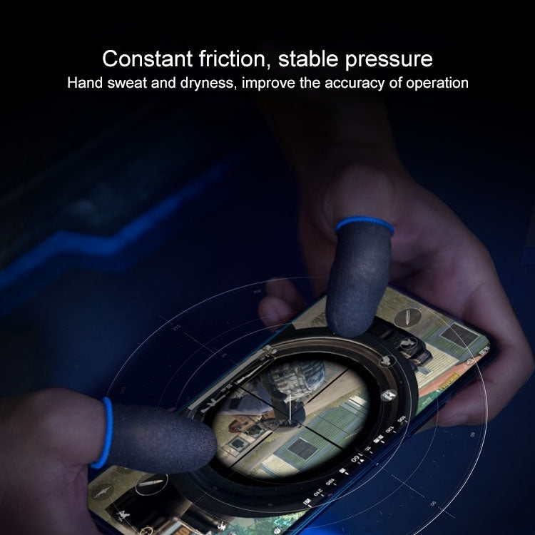 1 Pair Carbon Fiber Breathable Mobile Phone Game Touch Screen Finger Cover for Thumb / Index Finger