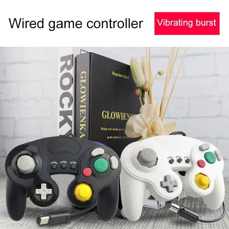 Three-point Decorative Strip Wired Game Handle Controller for Nintendo NGC