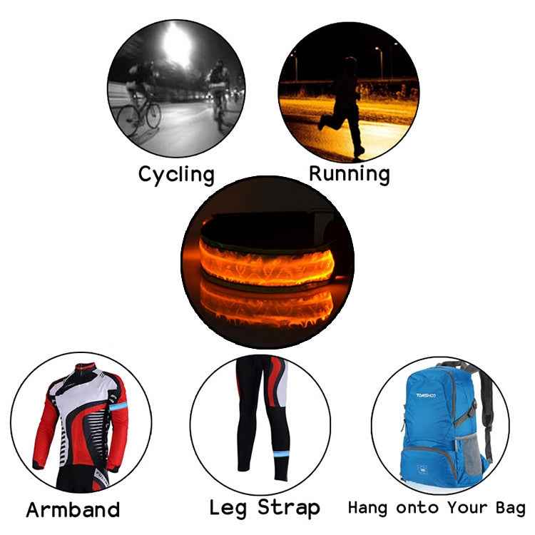 LED Flash Safety Reflective Nylon Light Battery Sports Wrist Belt