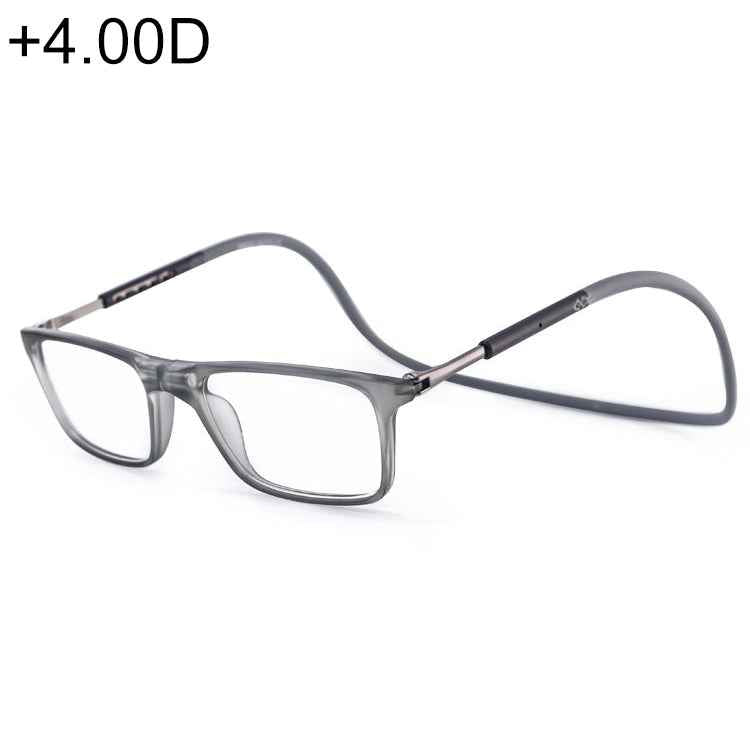 Anti Blue-ray Adjustable Neckband Magnetic Connecting Presbyopic Glasses, +4.00D