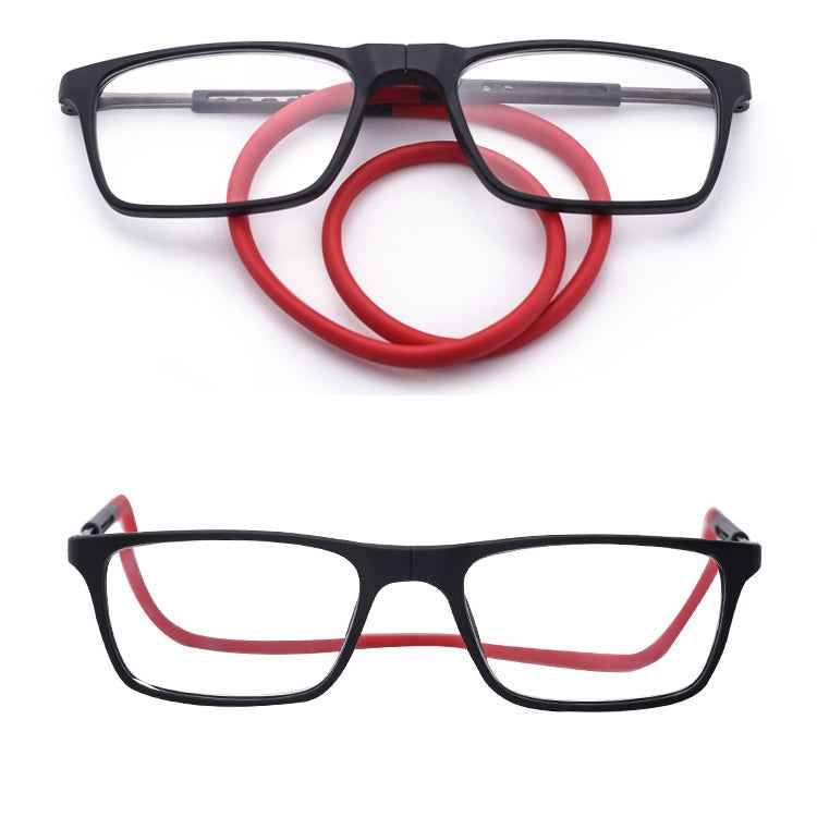 Anti Blue-ray Adjustable Neckband Magnetic Connecting Presbyopic Glasses, +4.00D
