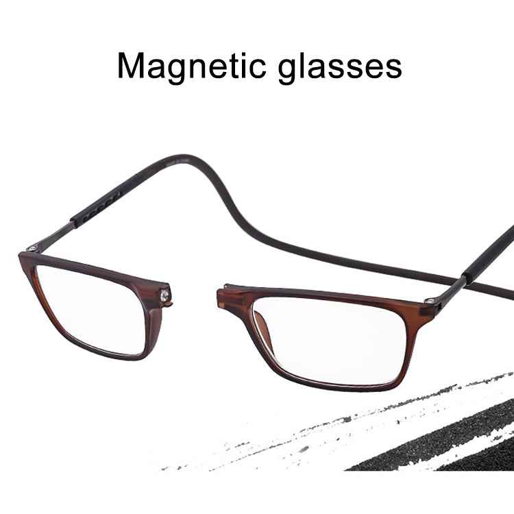 Anti Blue-ray Adjustable Neckband Magnetic Connecting Presbyopic Glasses, +4.00D