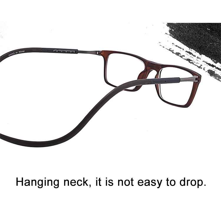Anti Blue-ray Adjustable Neckband Magnetic Connecting Presbyopic Glasses, +4.00D