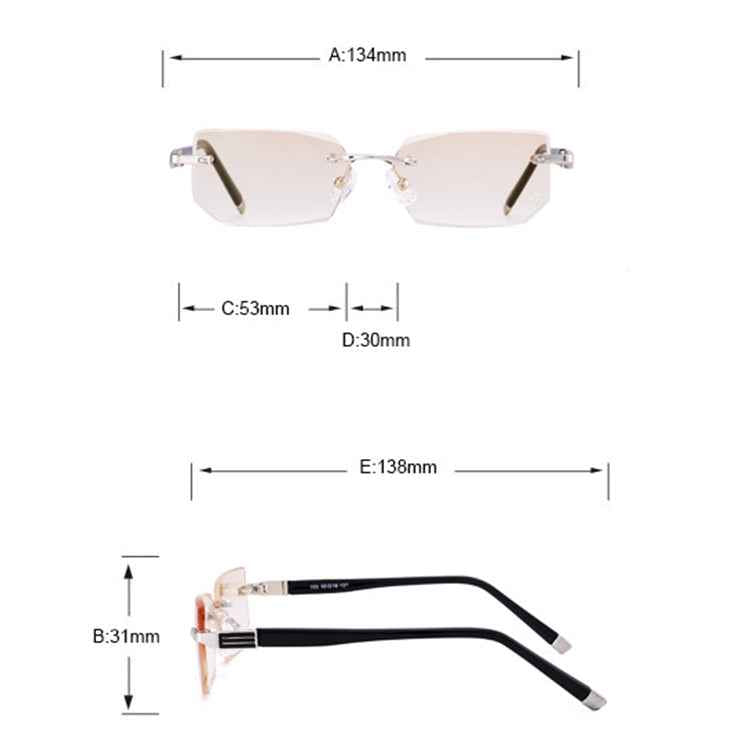 Men Anti Fatigue & Blue-ray Rimless Rhinestone Trimmed Presbyopic Glasses, +3.00D