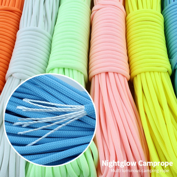 20m 9-Core Nylon+Polyester Full-light Outdoor Camping Tent Rescue Bundled Fluorescent Climbing Rope, 20m Green, 20m Blue, 20m White, 20m Yellow, 20m Orange, 20m Pink