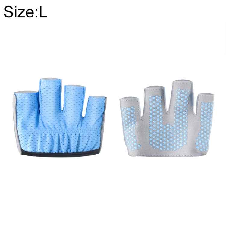 Half Finger Yoga Gloves Anti-skid Sports Gym Palm Protector, Size: L, Palm Circumference: 19cm