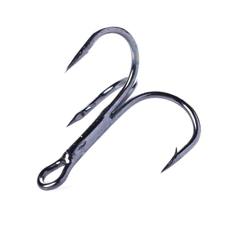 HENGJIA 20 PCS Classic Black High Carbon Steel Fishing Three-jaw Treble Hooks, 6# FH022