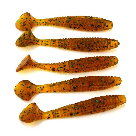 HENGJIA SO0205P 5 PCS 8cm/5g  Screw Tail Soft Fishing Lure Artificial Baits