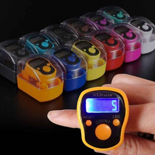 High Quality Ring Counter With LED Light, Electronic Finger Ring Counter, Random Color Delivery